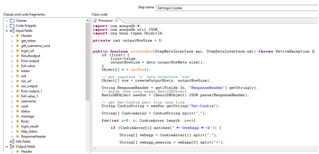 Java code in Pentaho