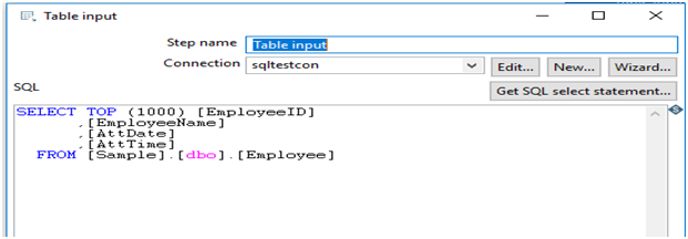 SQL pentaho