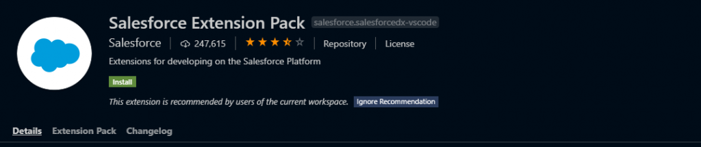 Install Salesforce extension